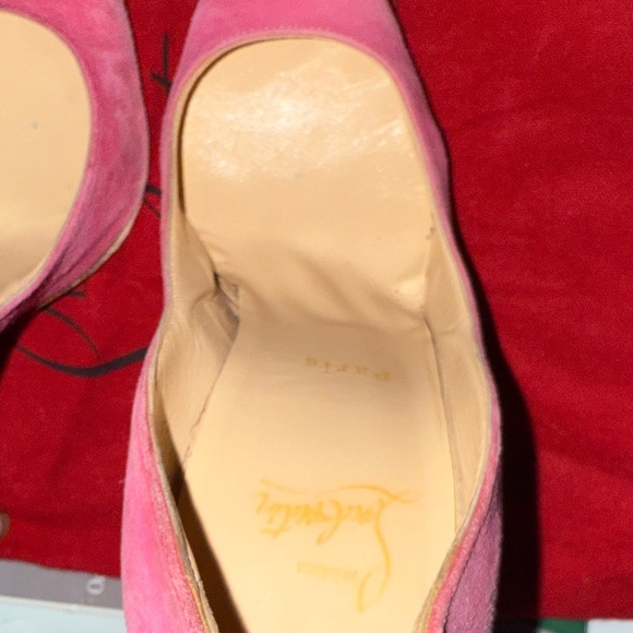Christian Louboutin Pink Heels with Iconic Red Soles - Picture 14 of 16